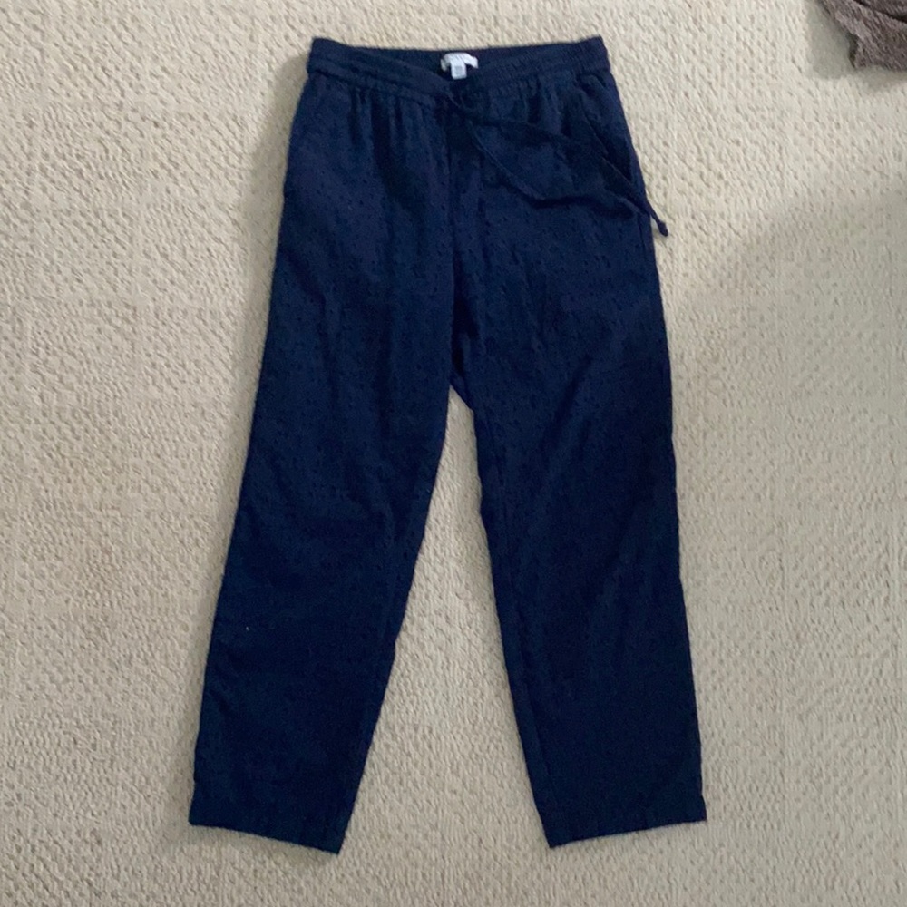 Navy Blue Eyelet pants